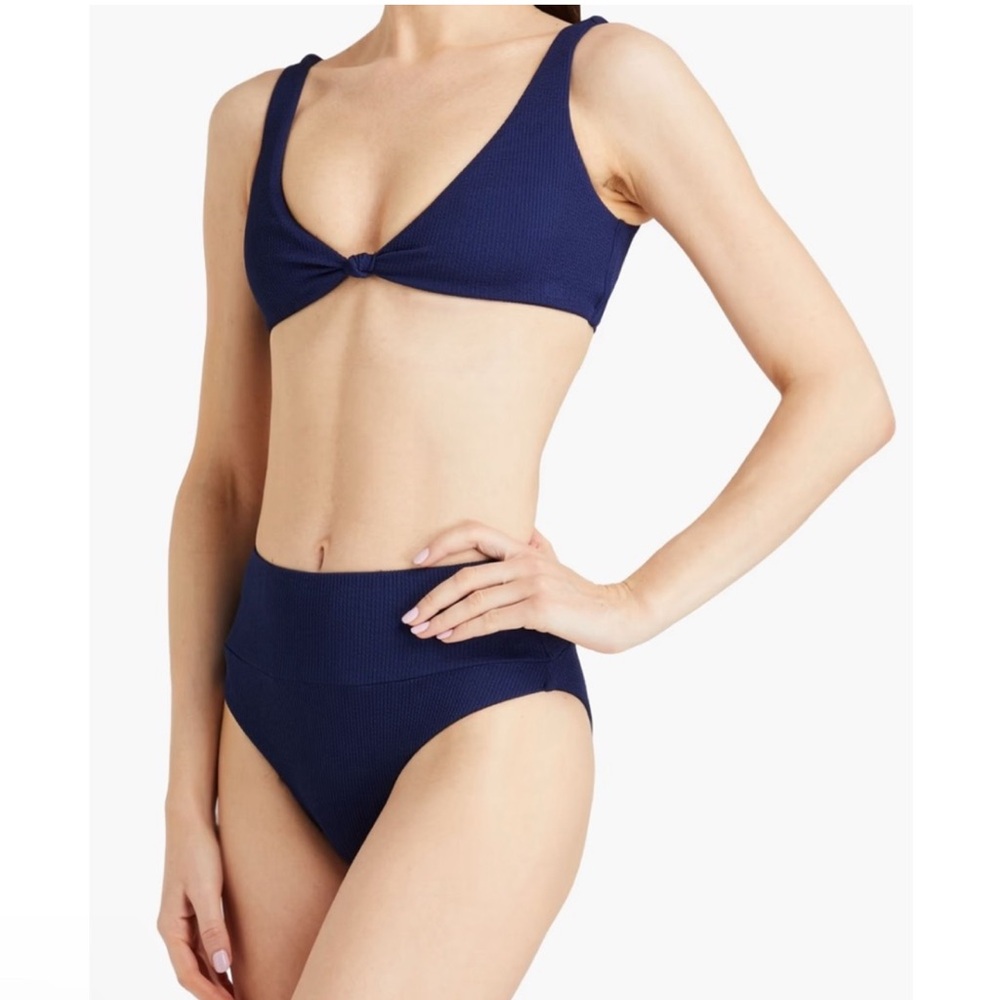 New! Melissa Odabash New Hamptons Navy Ridges Bikini‎ Top sz Small $169